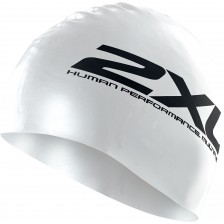 2XU Silicone Swim Cap White/White